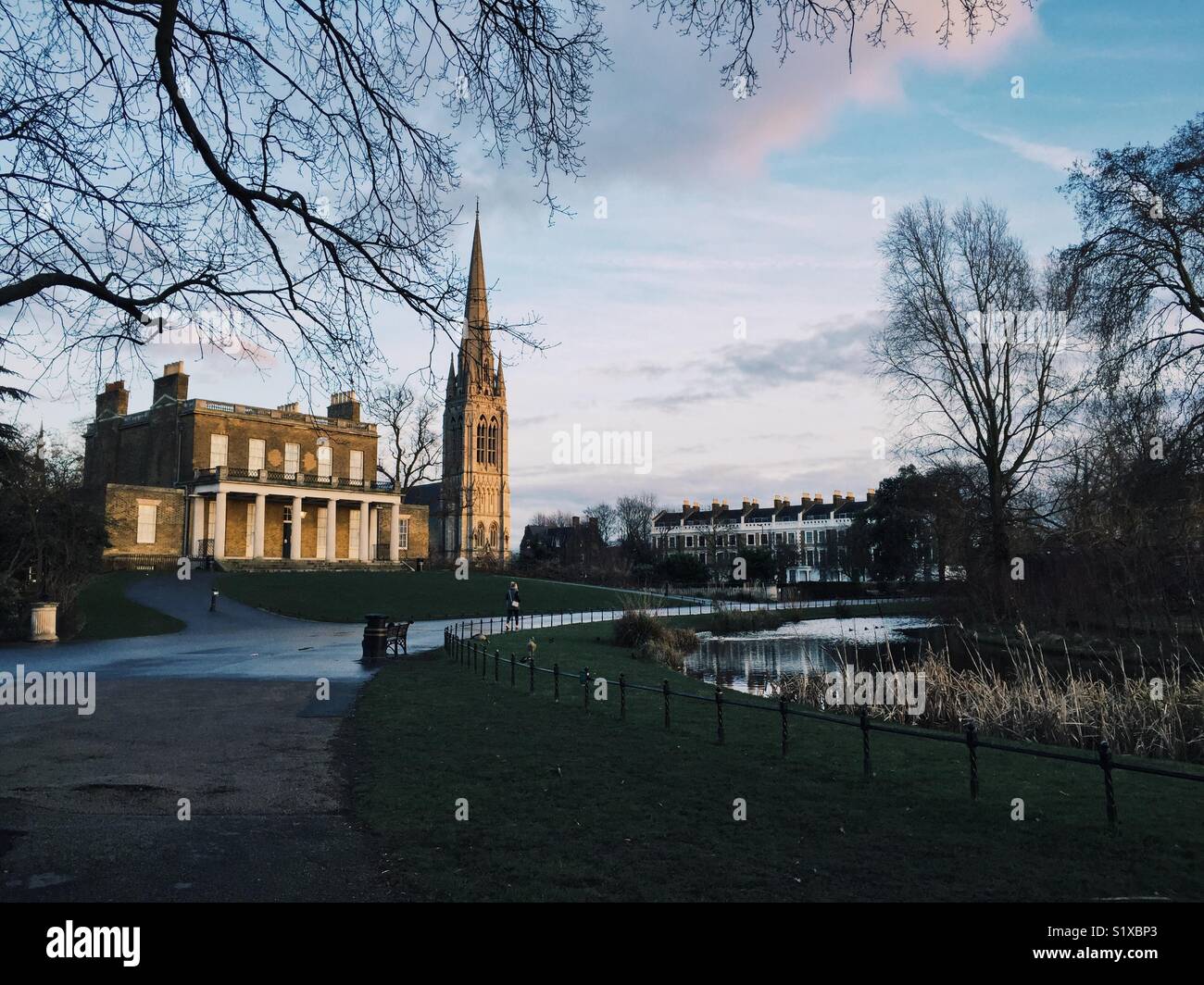 Clissold house cafe in Clissold Park, Stoke Newington, Hackney - Smartphone Captured Stock Image