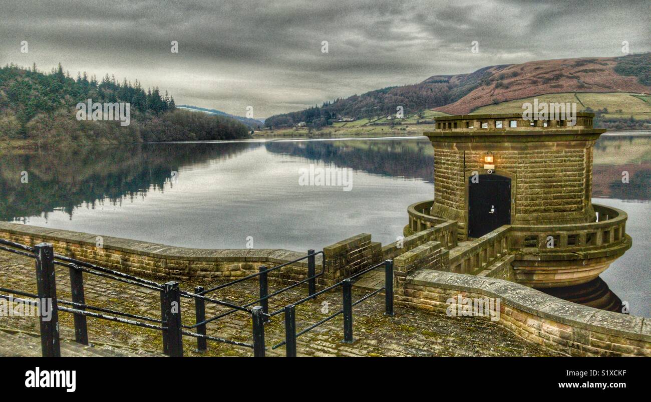 Winter 2018 Ladybower Reservoir Derbyshire Stock Photo