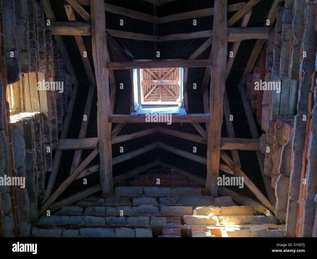 Dovecote, timber frame and brick building - Smartphone Captured Stock Image