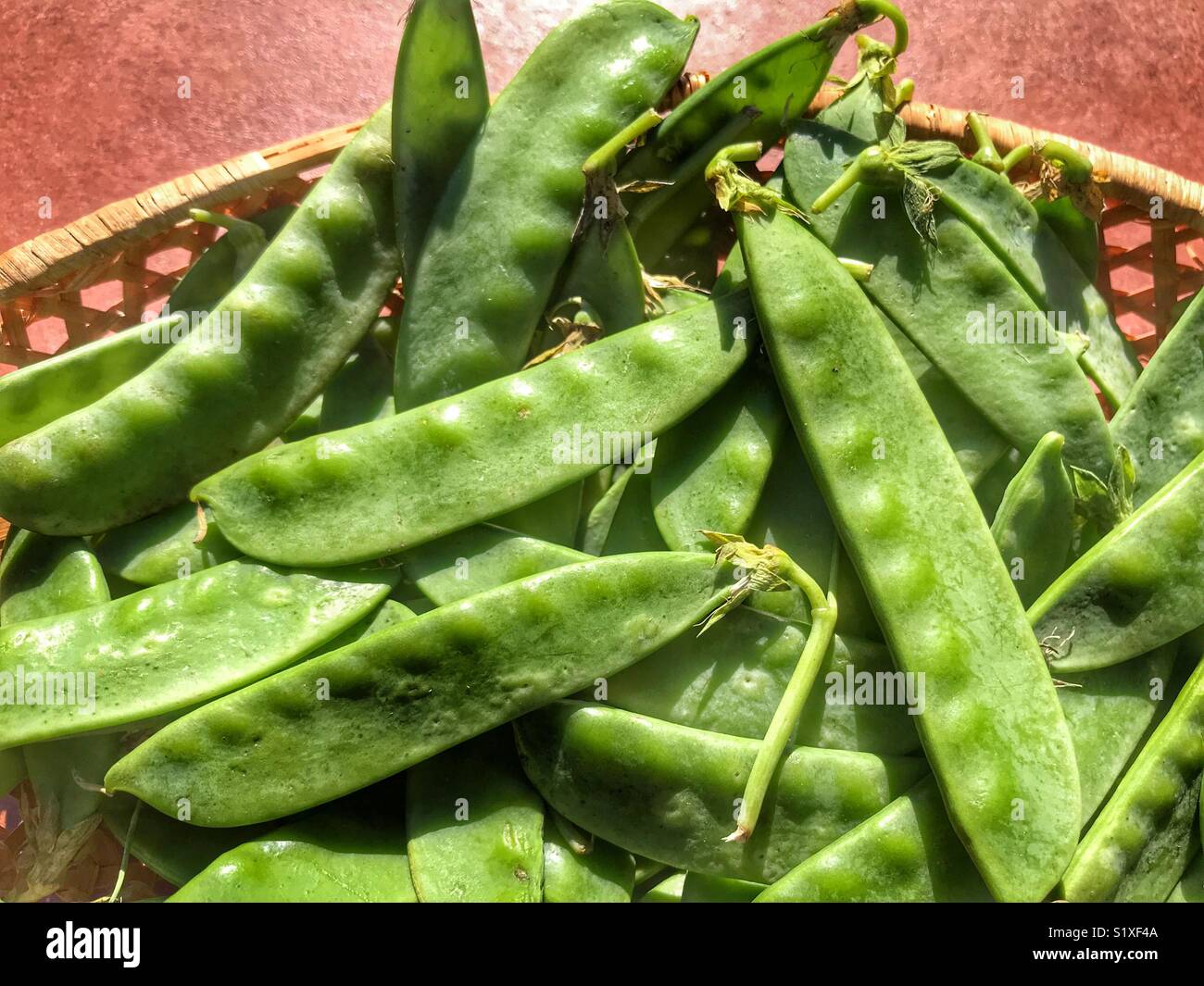 Mangetout, also known as snow peas or sugar peas - Smartphone Captured Stock Image