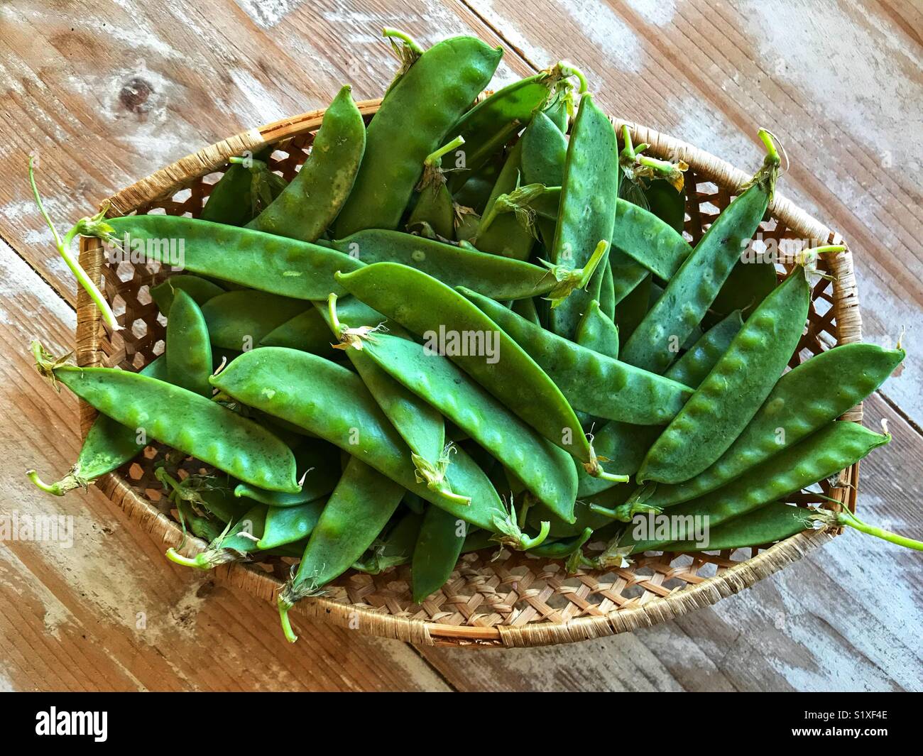 Mangetout, also known as snow peas or sugar peas - Smartphone Captured Stock Image