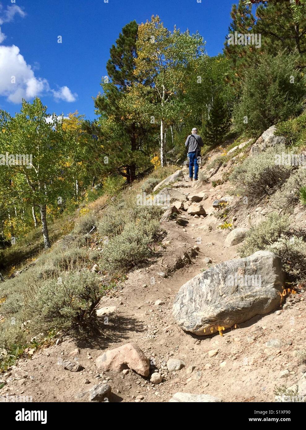 Steep Rock Hiking Trails Hiking Up Steep Rocky Hillside On Trail To Bierstadt Lake In Rocky Mountain  National Park In Colorado Stock Photo - Alamy