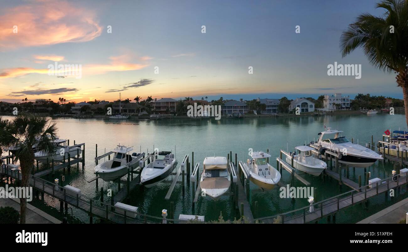 Boats in Tierra Verde, Florida Stock Photo