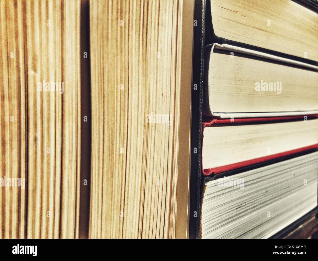 Education. Hardback books - Smartphone Captured Stock Image