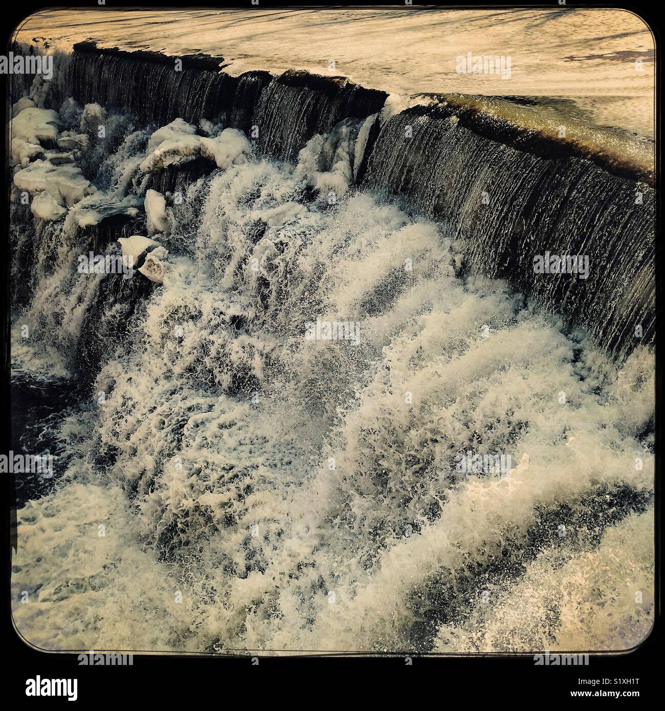 Honeoye Falls in Honeoye Falls, New York - Smartphone Captured Stock Image