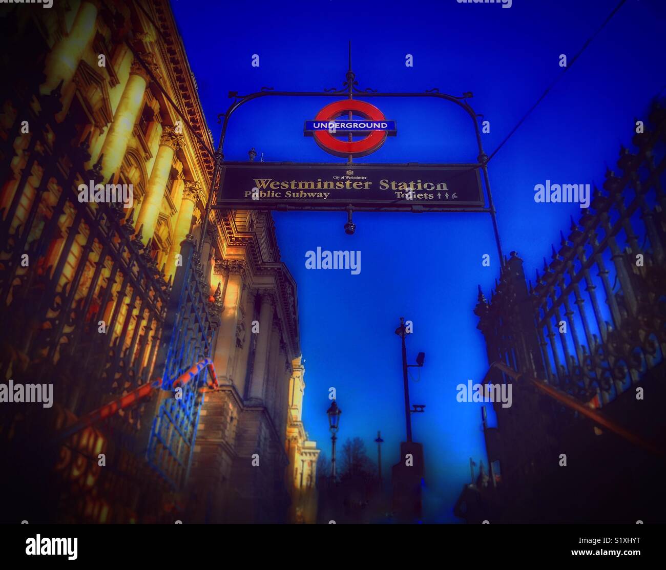 Westminster Tube station public subway. - Smartphone Captured Stock Image