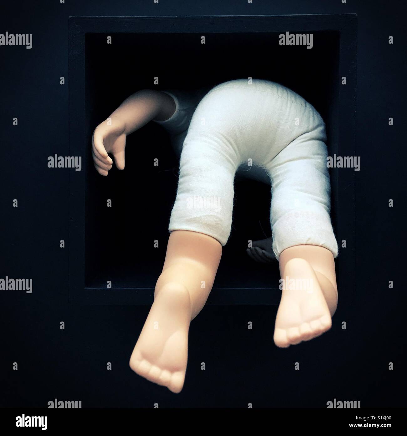 Conceptual head first into the unknown Stock Photo Alamy