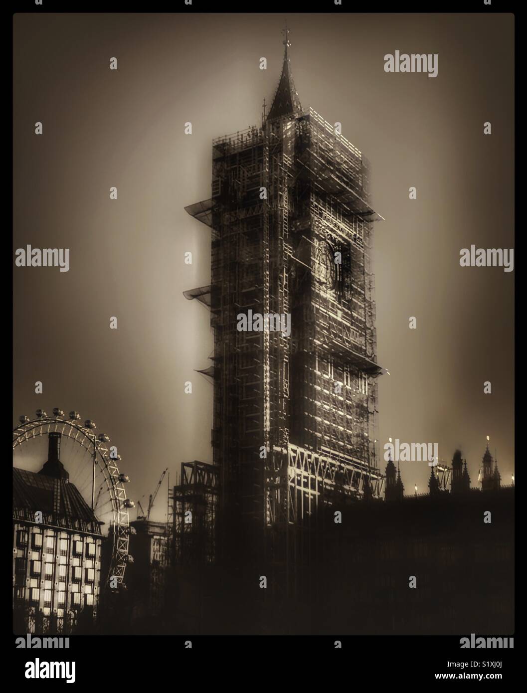 Big Ben regeneration. - Smartphone Captured Stock Image