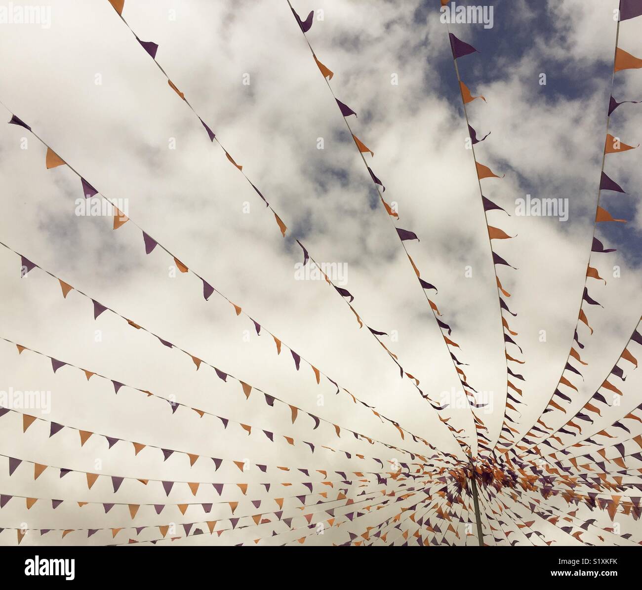 Bunting Flags Spiral - Smartphone Captured Stock Image