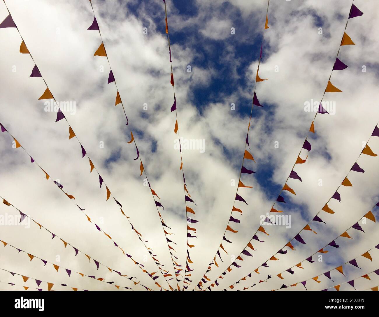 Hanging Rows Of Flag Bunting - Smartphone Captured Stock Image