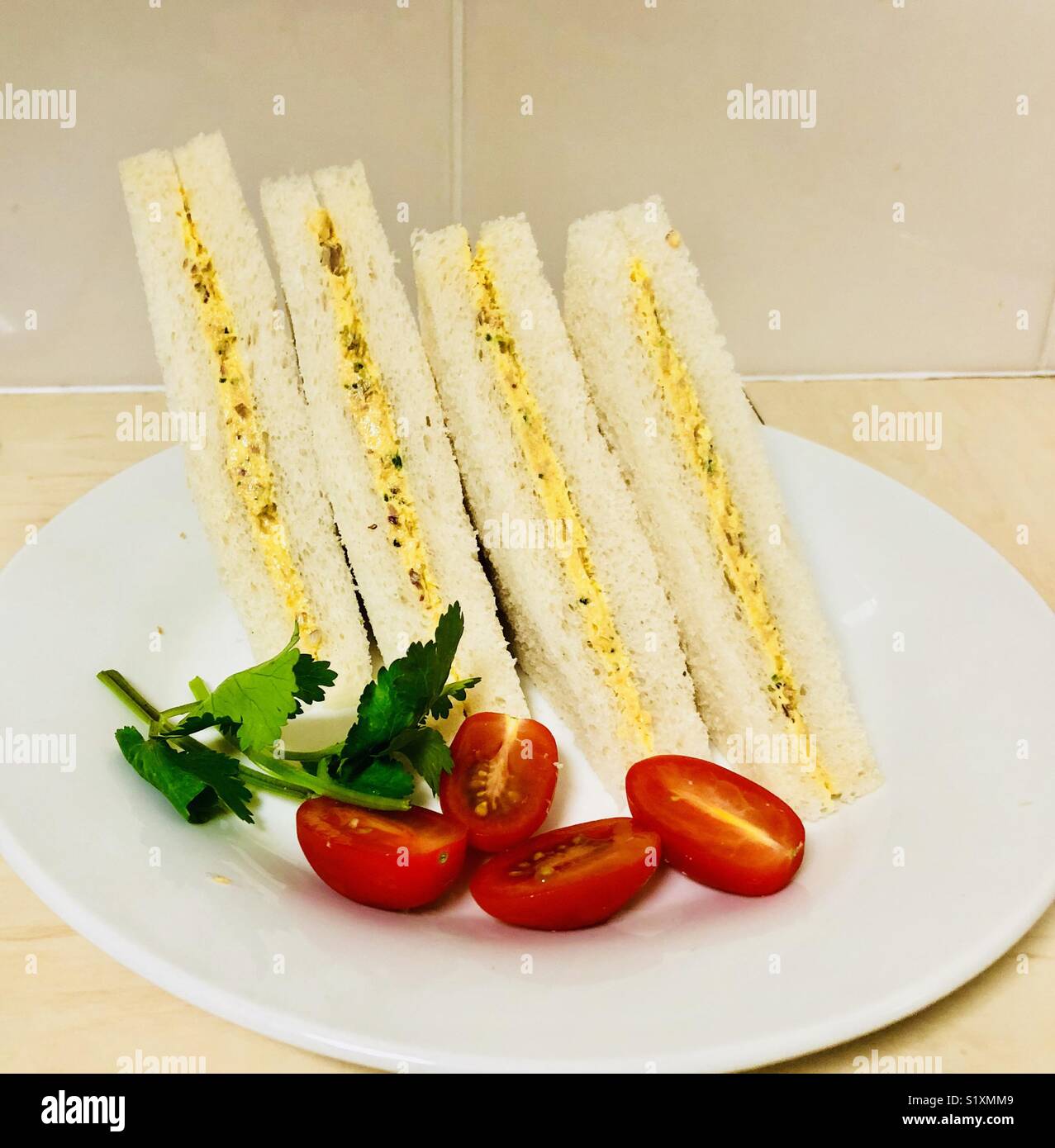 Simple breakfast sandwiches Stock Photo - Alamy