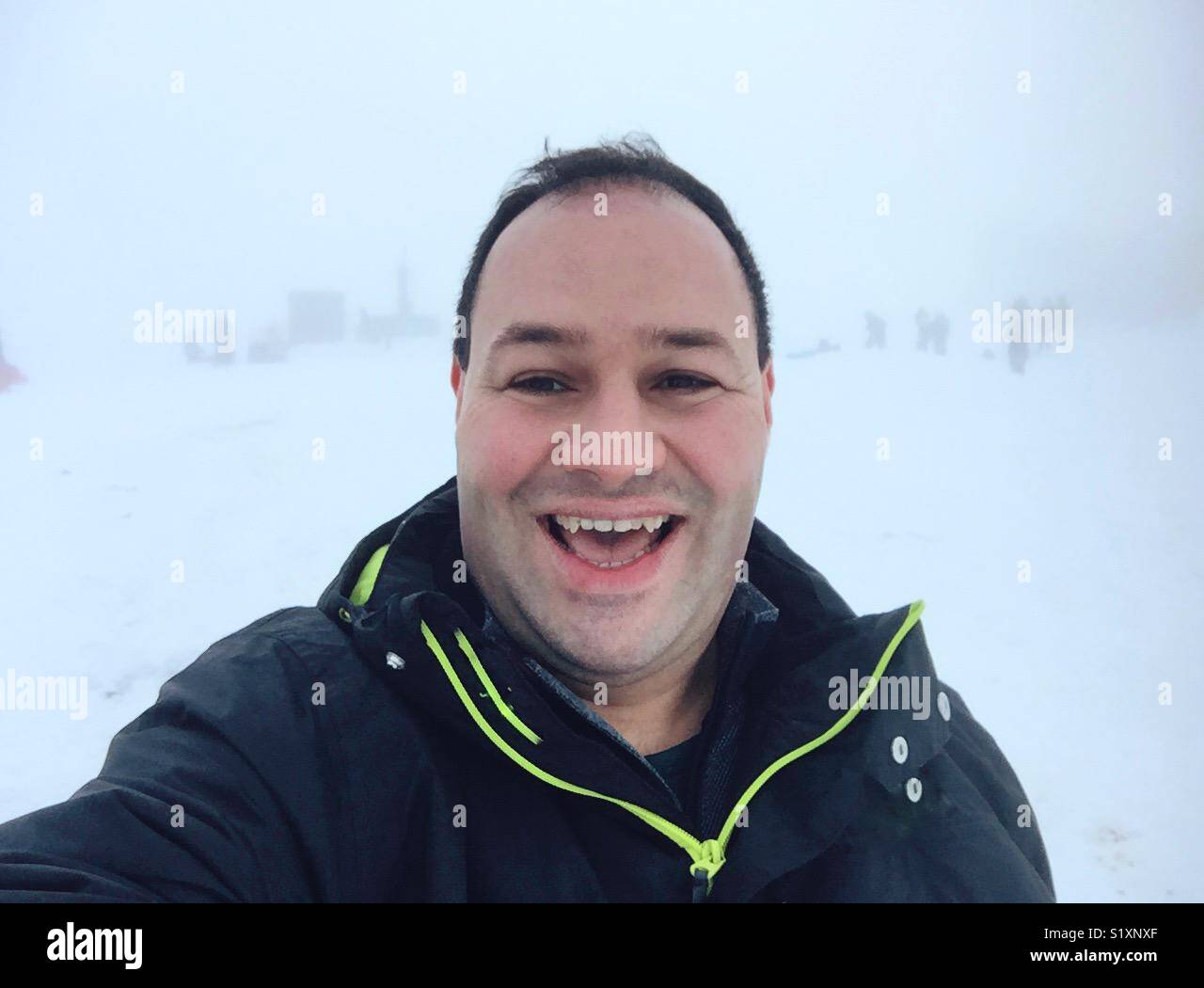 Winter and man portrait - Smartphone Captured Stock Image