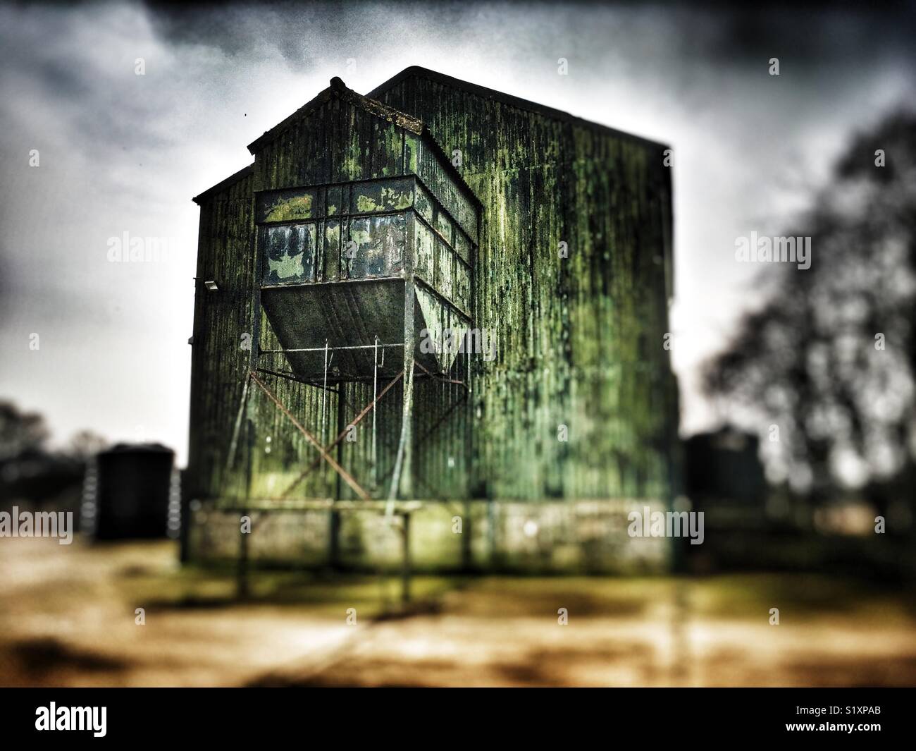 Corrugated tin grain store, Alderton, Suffolk, England Stock Photo Alamy