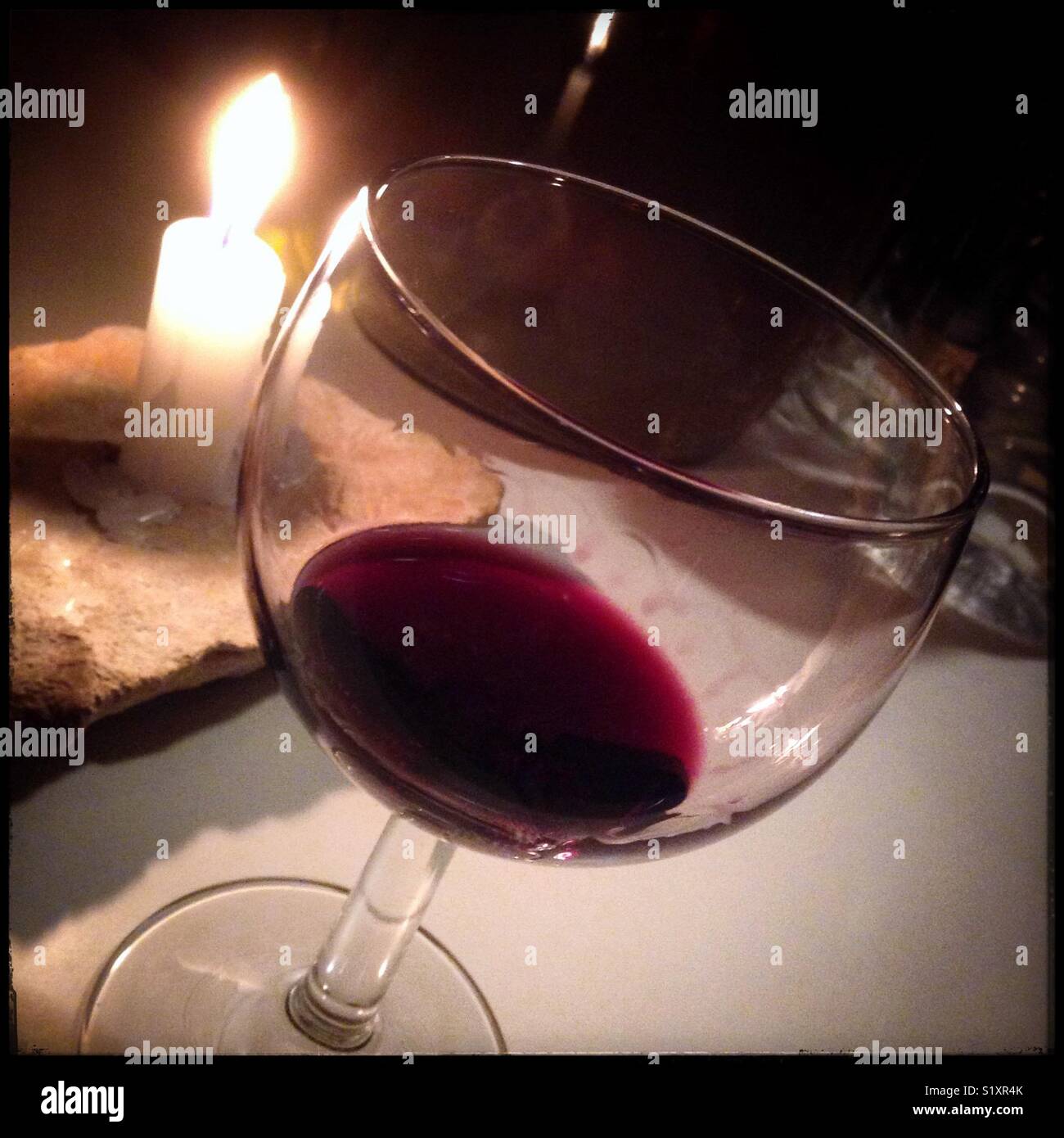 Sampling "Garagista" Syrah red wine, Catalonia, Spain. - Smartphone Captured Stock Image