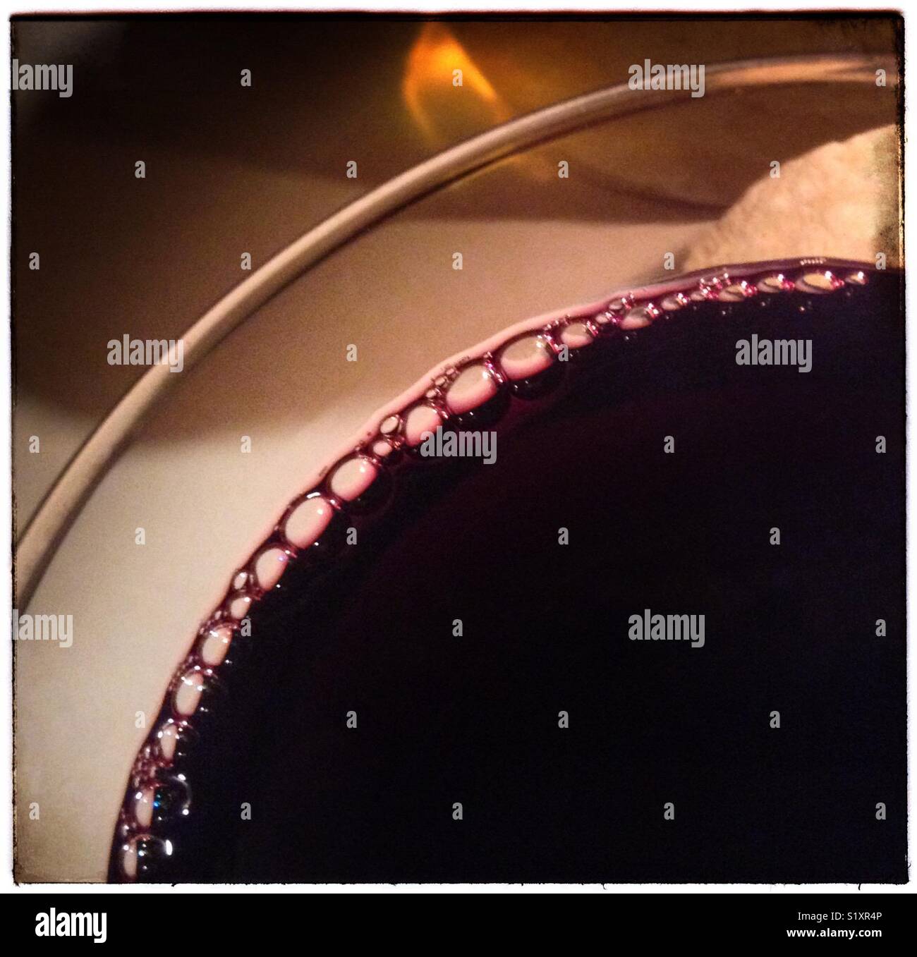 Sampling "Garagista" Syrah red wine, Catalonia, Spain. - Smartphone Captured Stock Image
