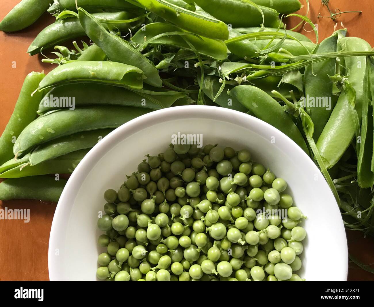 Fresh garden peas Stock Photo