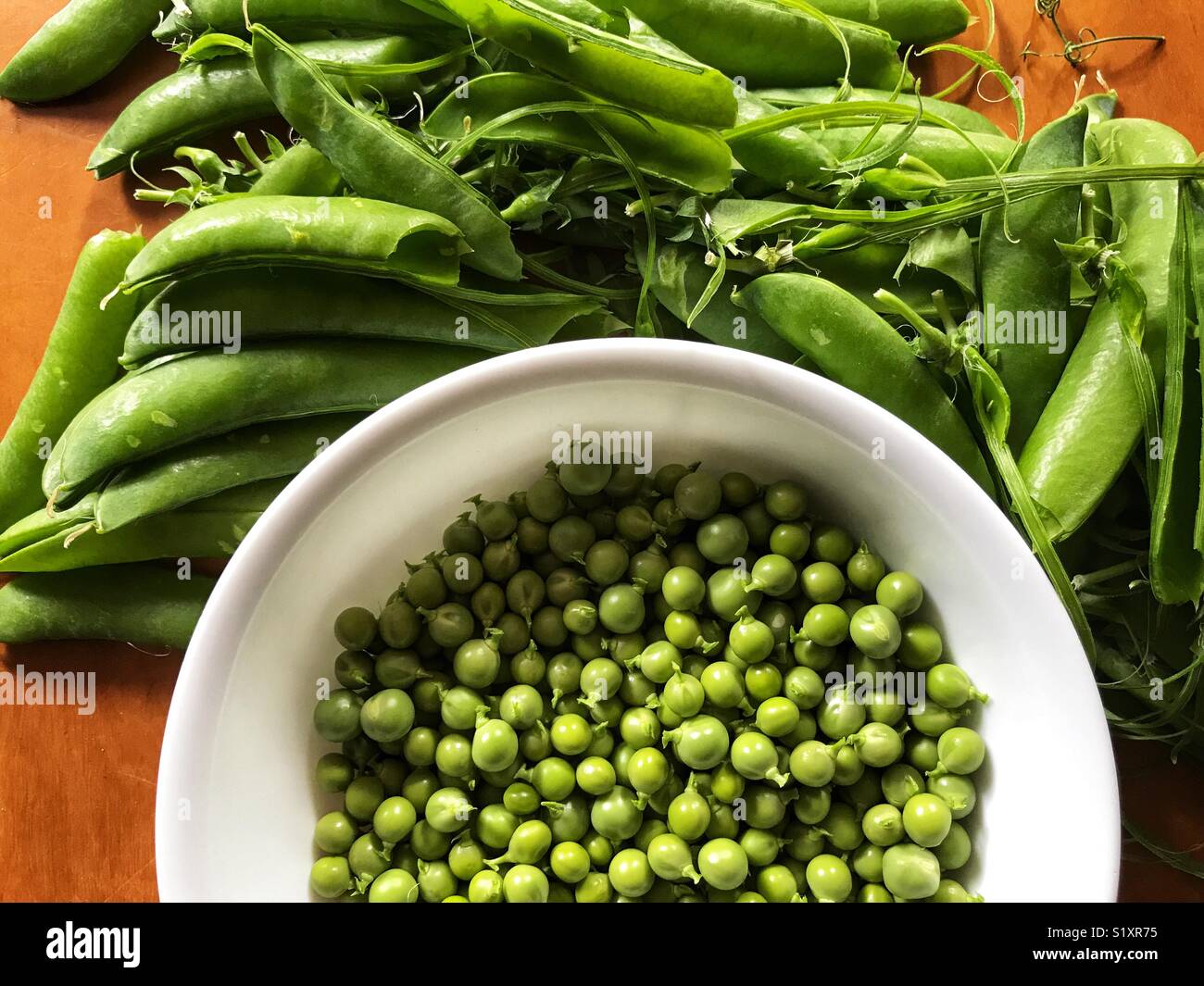 Fresh garden peas - Smartphone Captured Stock Image