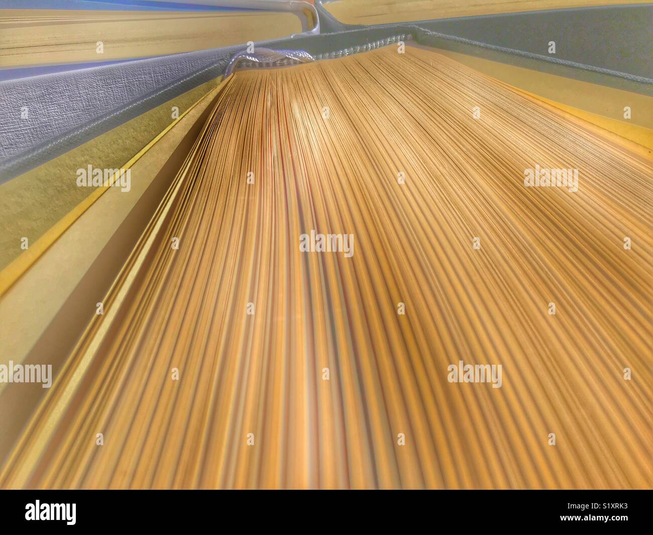 Hardback Book, pages fanned out - Smartphone Captured Stock Image