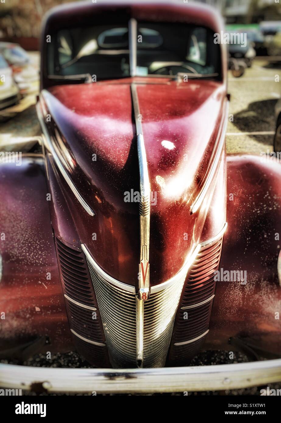 Ford V8 Deluxe vintage American car - Smartphone Captured Stock Image