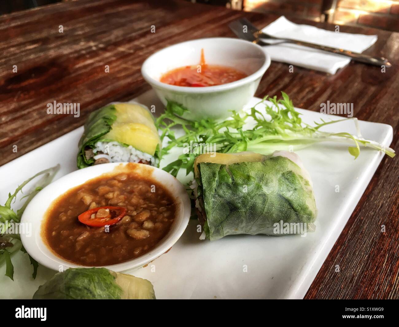 Asia stile noodle rolls - Smartphone Captured Stock Image