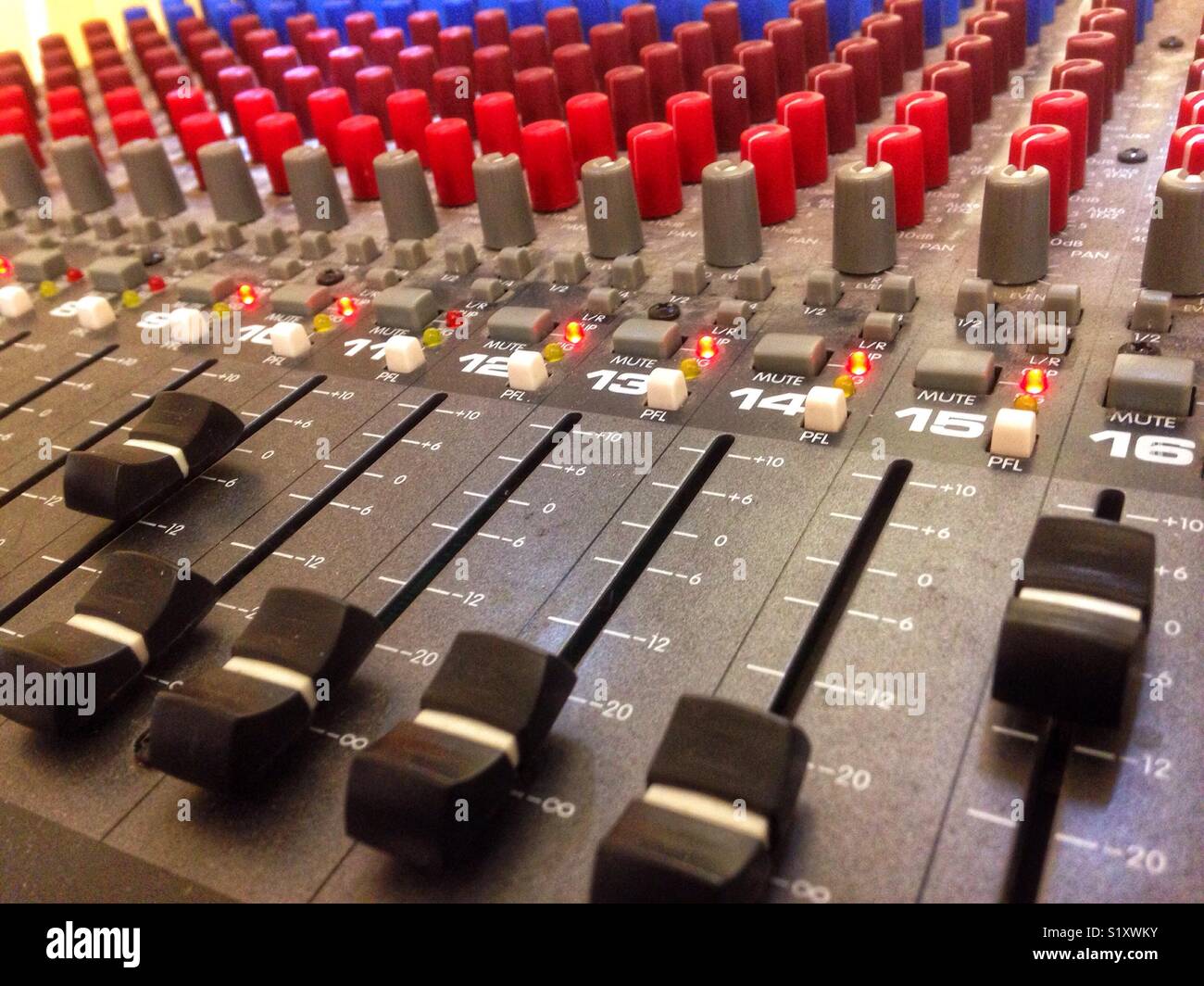 A sounds mixing desk - Smartphone Captured Stock Image