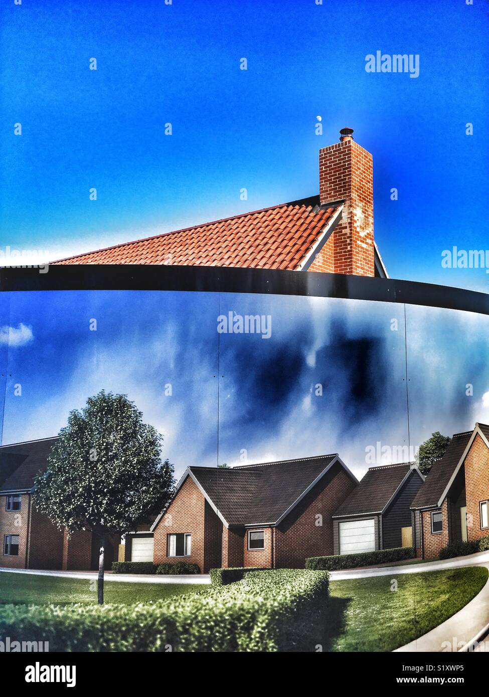 Newly built housing estate, Ufford, Suffolk, UK. - Smartphone Captured Stock Image