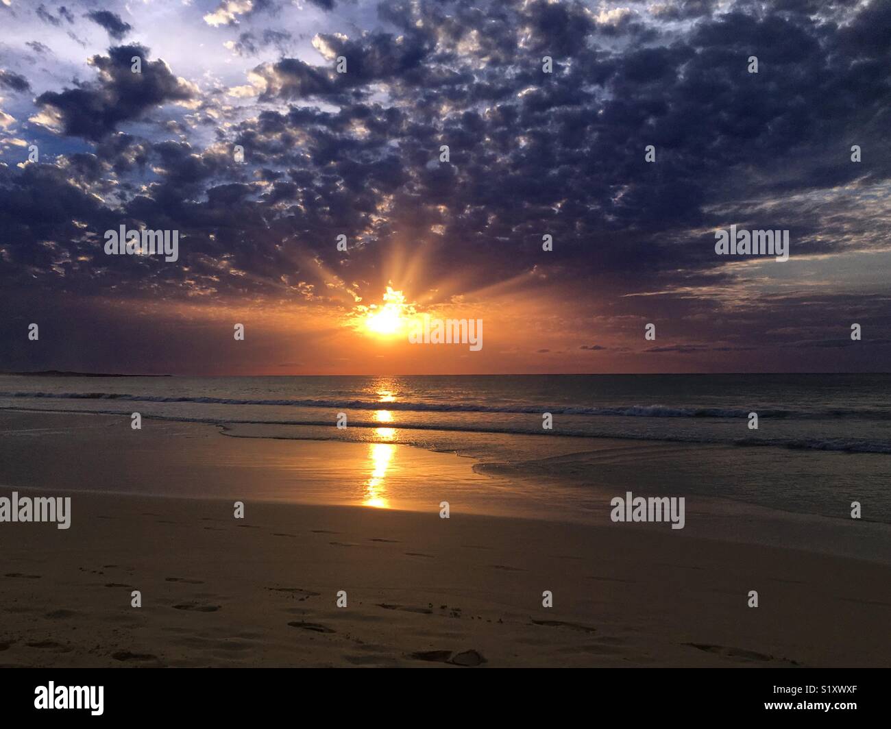 Sunset over the Atlantic Ocean - Smartphone Captured Stock Image