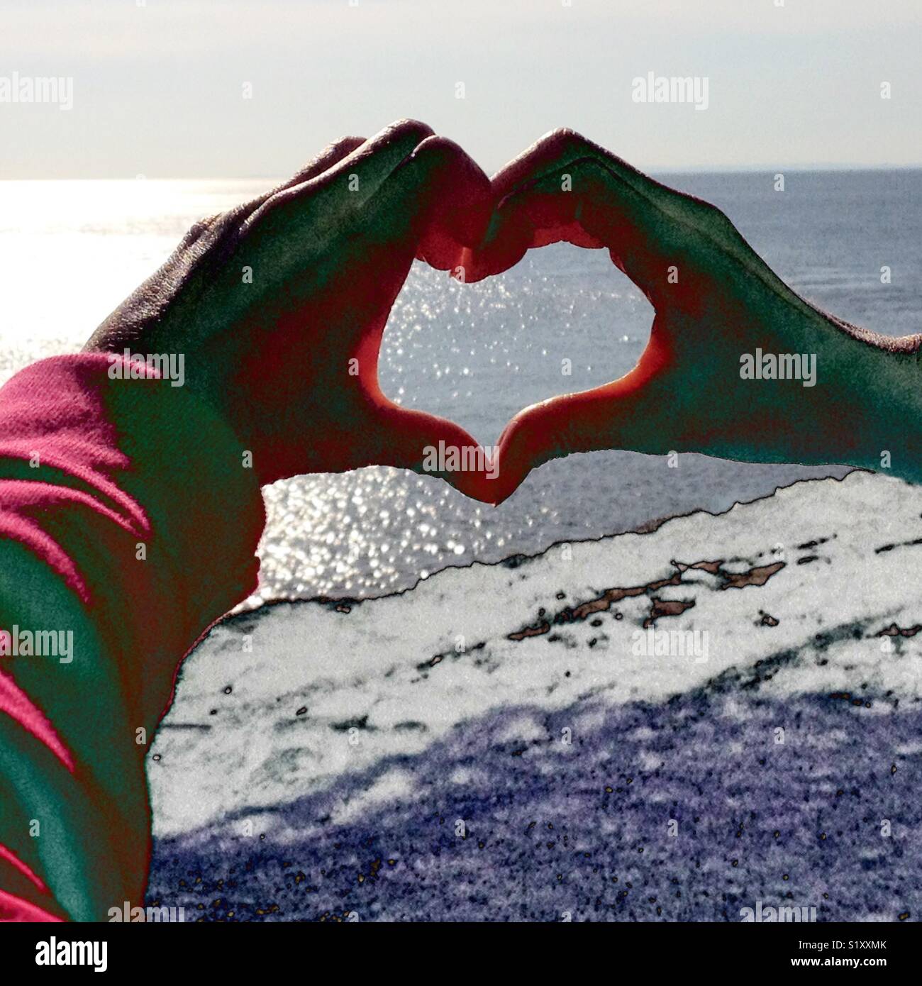 Hands forming a heart - Smartphone Captured Stock Image