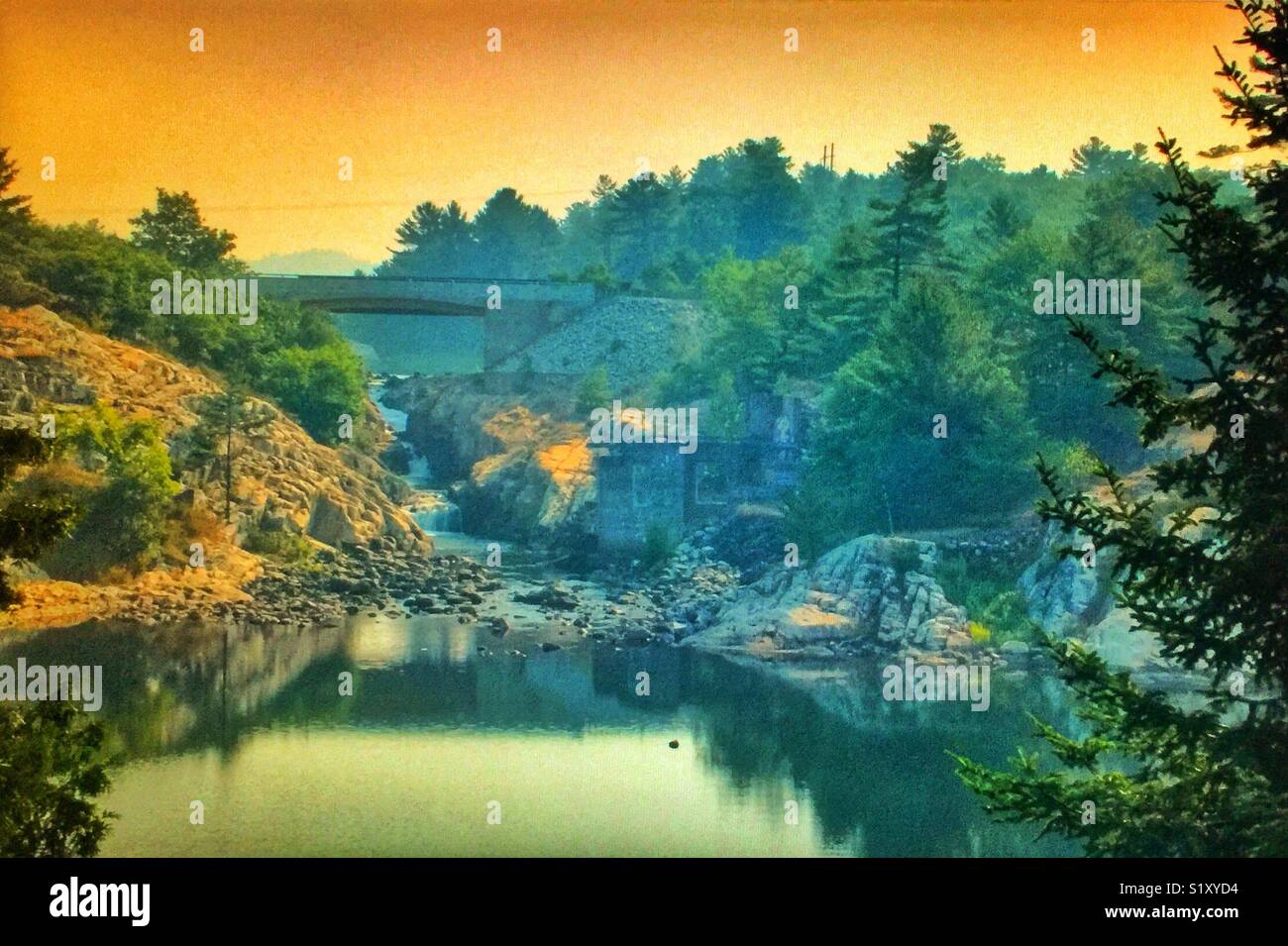 Old bridge over creek - Smartphone Captured Stock Image