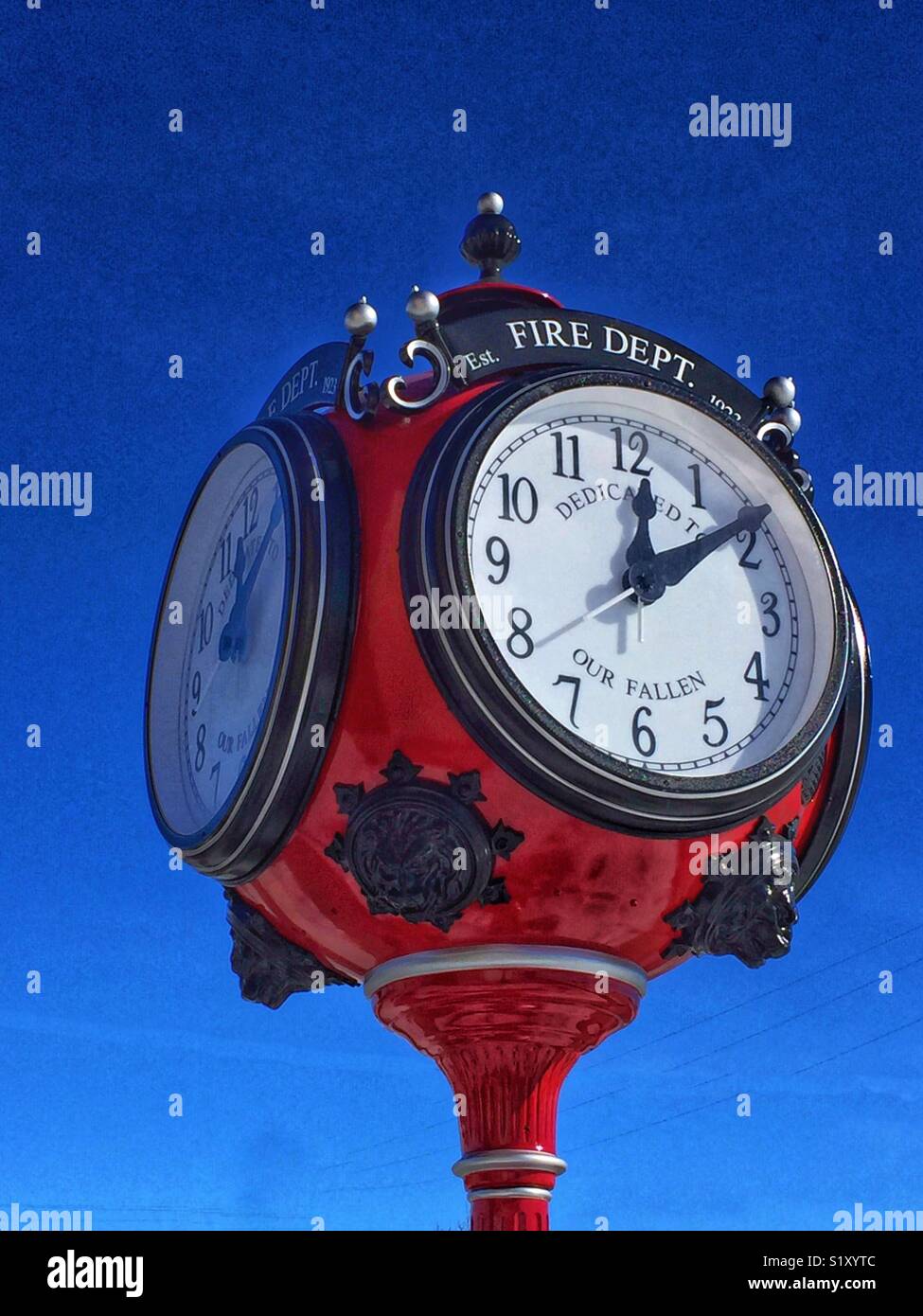 Memorial clock in Rockyford, Alberta, Canada - Smartphone Captured Stock Image