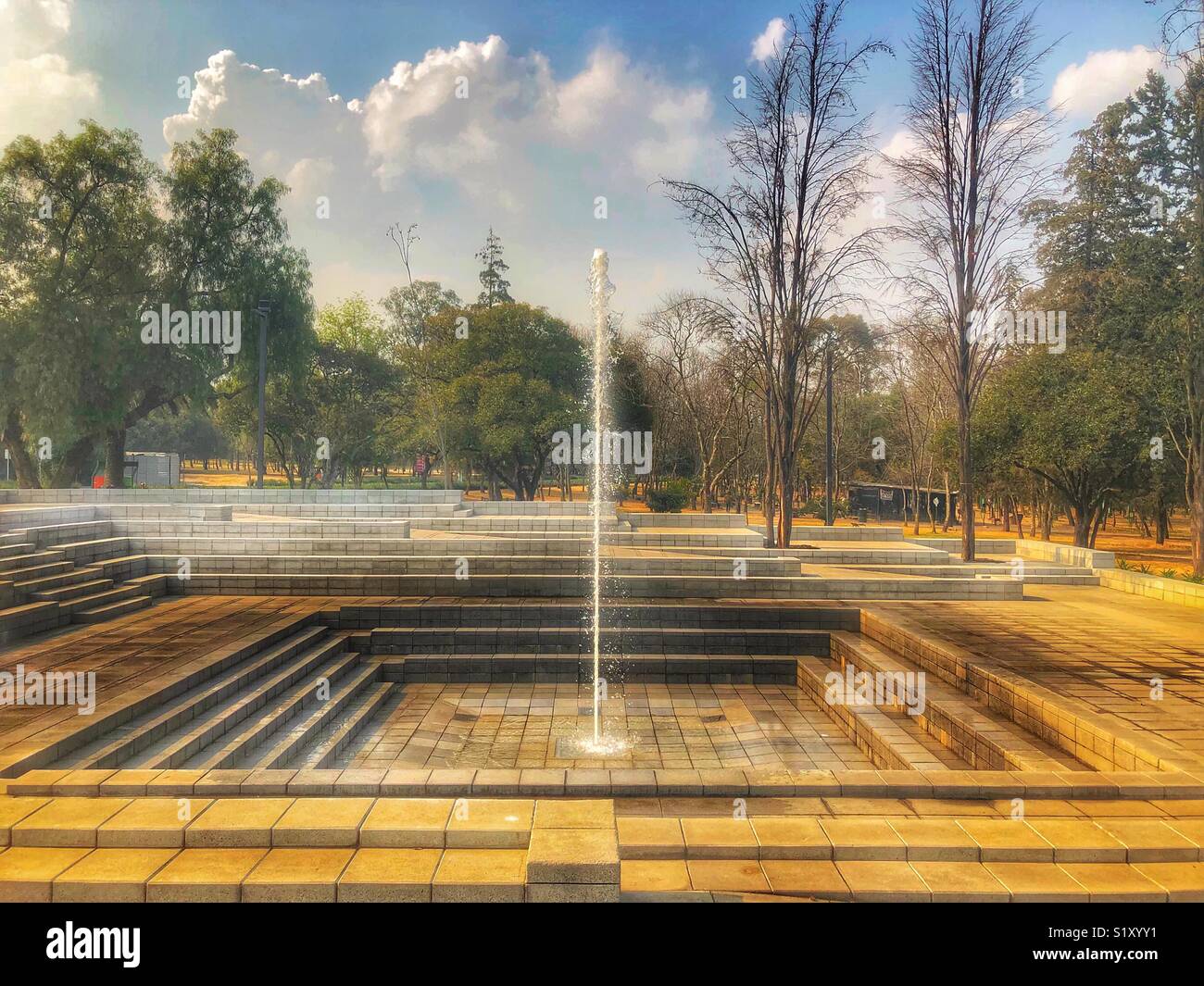 Fountain in Chapultepec Park in Mexico City Stock Photo