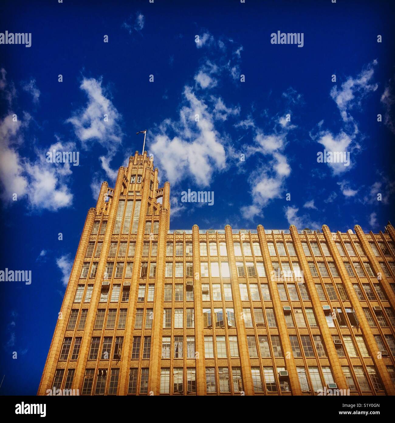 Manchester Unity Building Art Deco style in Melbourne - Smartphone Captured Stock Image