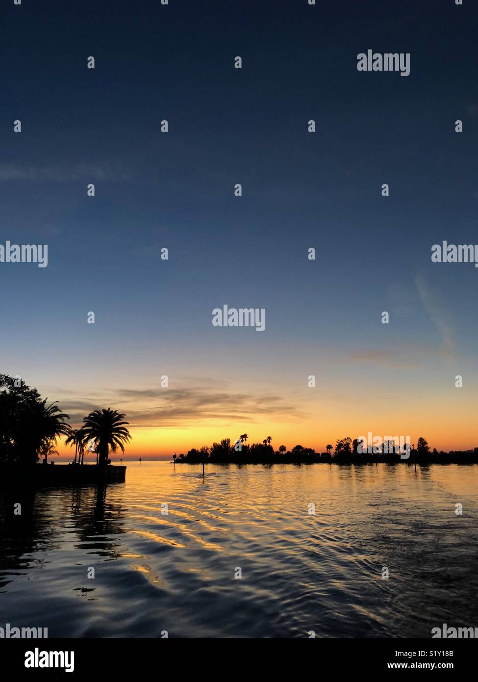 Sunset in Hernando Beach, Florida Stock Photo