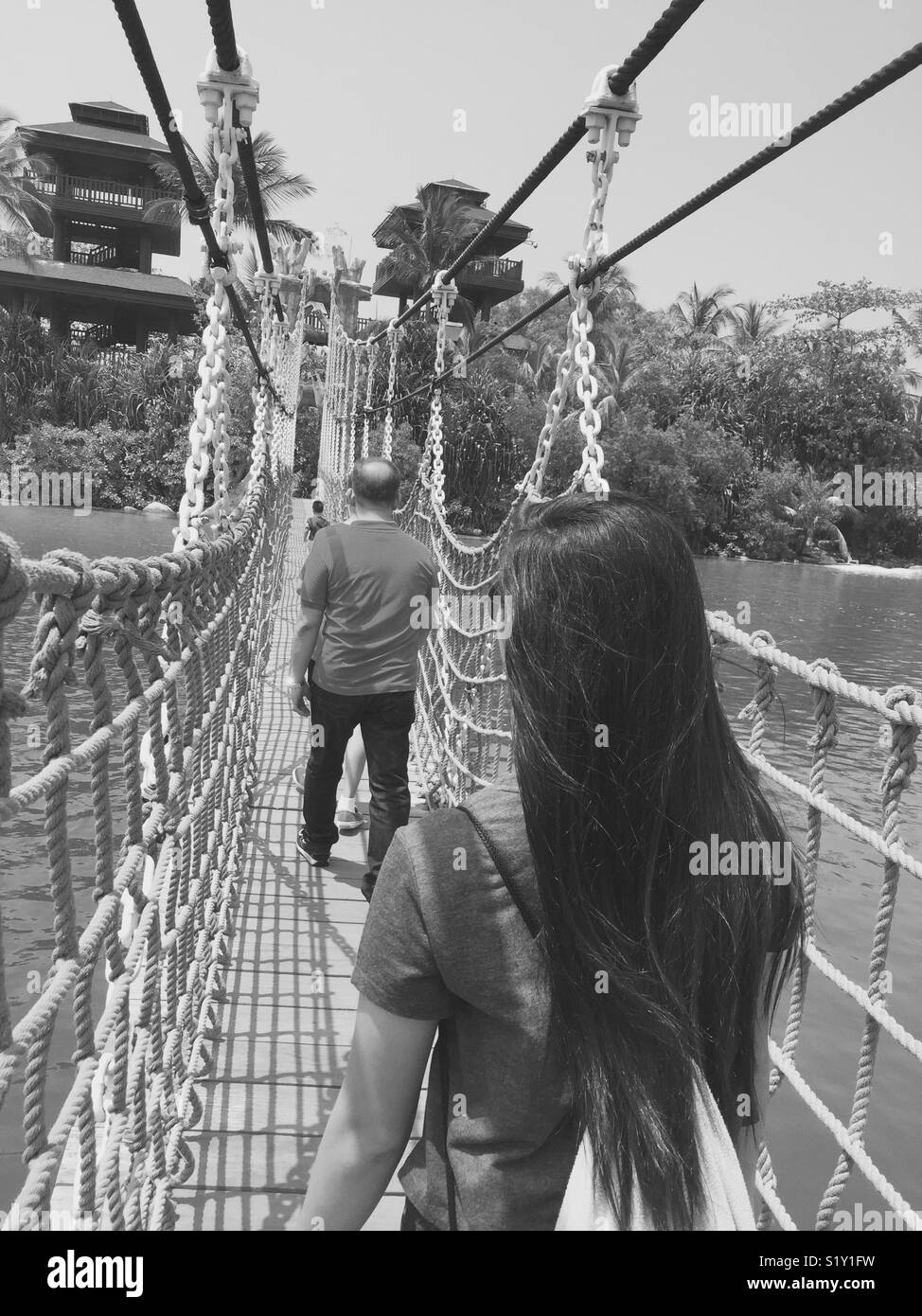 Hanging bridge Stock Photo