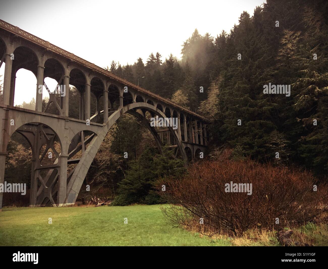 Cape Creek bridge in Florence, Oregon, USA Stock Photo Alamy
