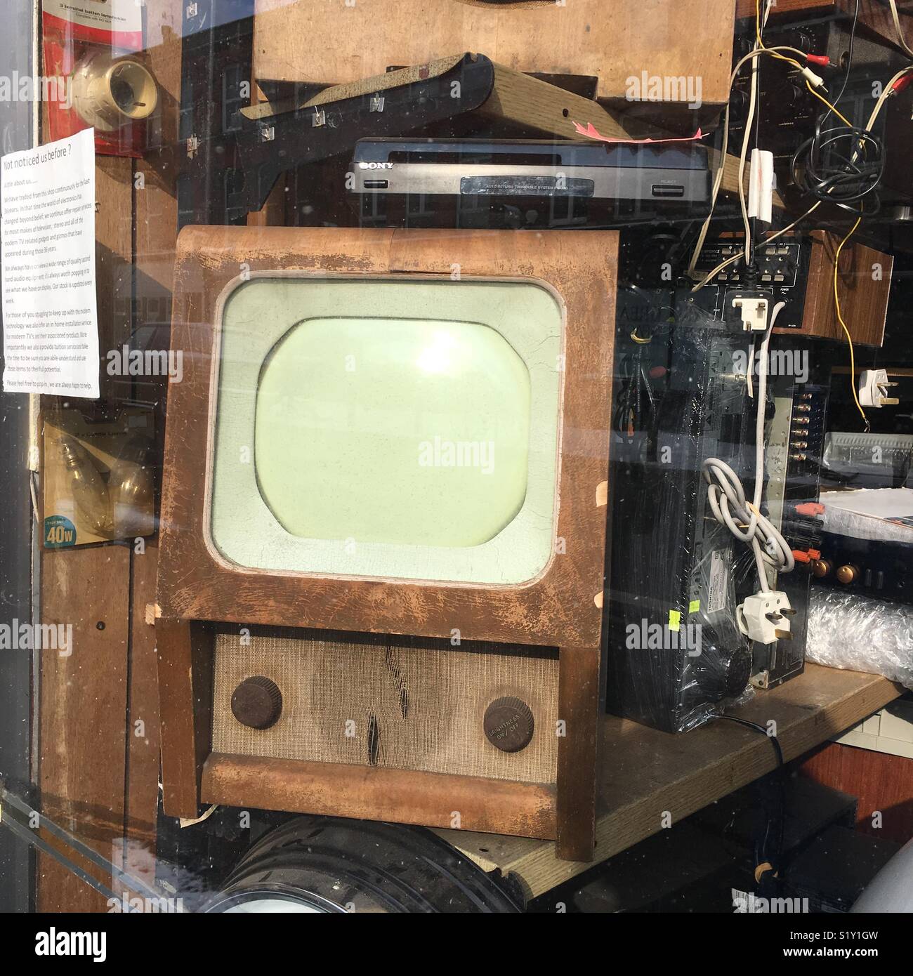 Old TV set Stock Photo