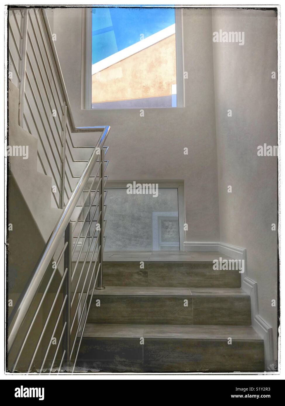 Modern interior with staircase. Stock Photo