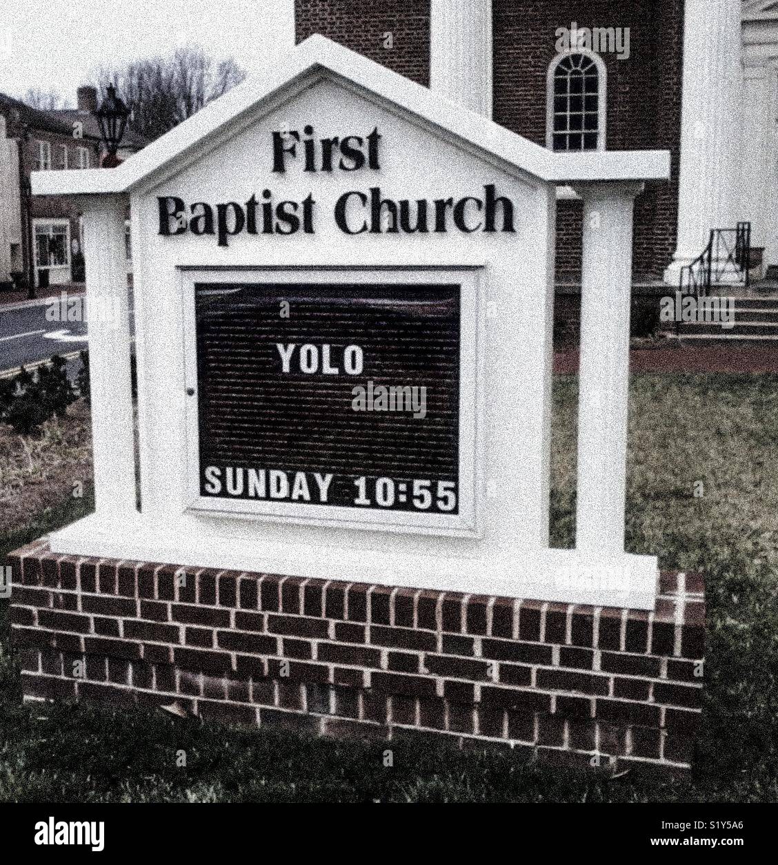 Odd church sign - Smartphone Captured Stock Image