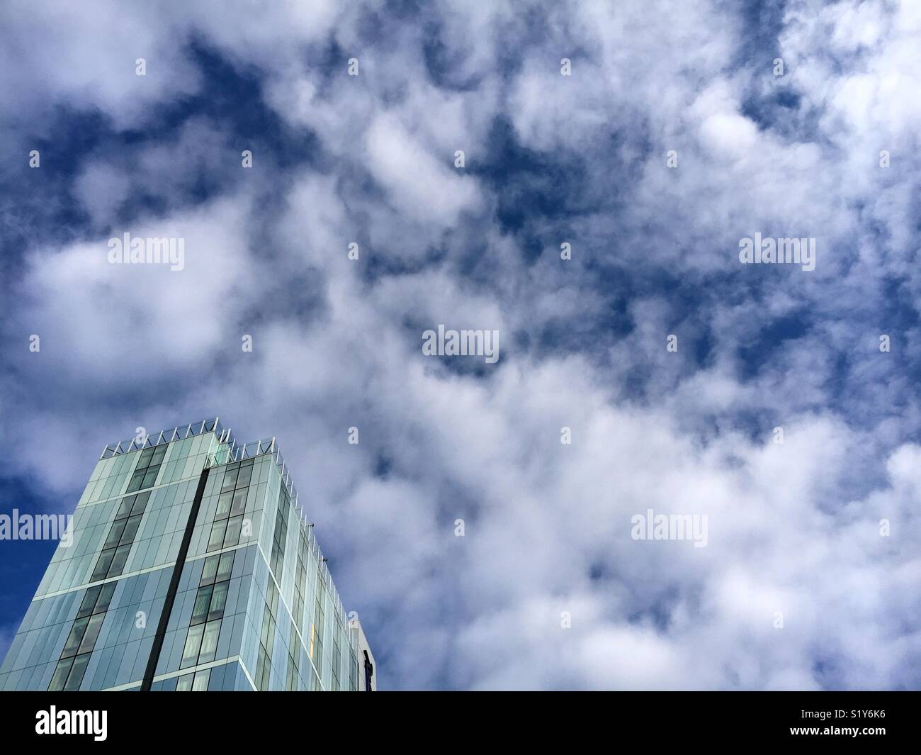 Building against blue sky Stock Photo