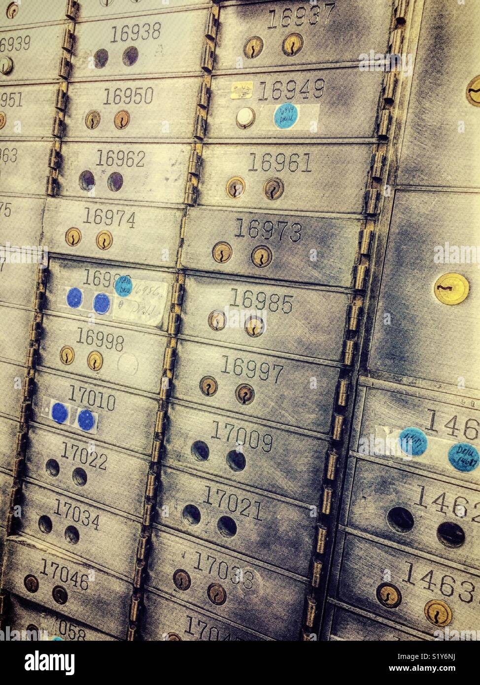 Bank safe deposit boxes in a Secure vault area, USA Stock Photo Alamy
