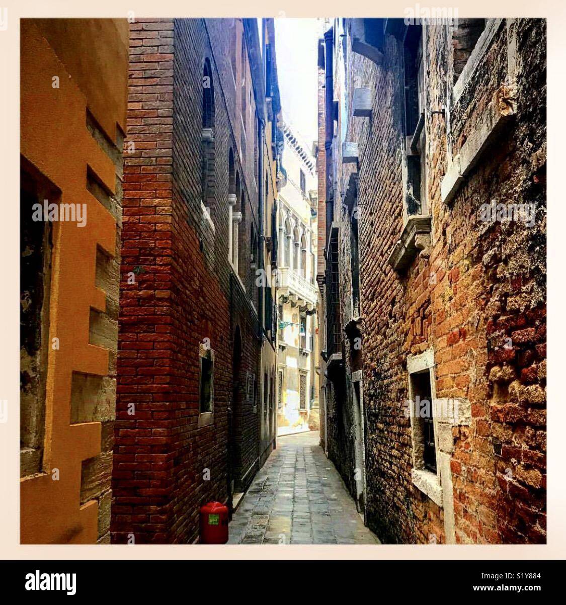 Brick Narrow Streets Of Venice Italy Stock Photo Alamy