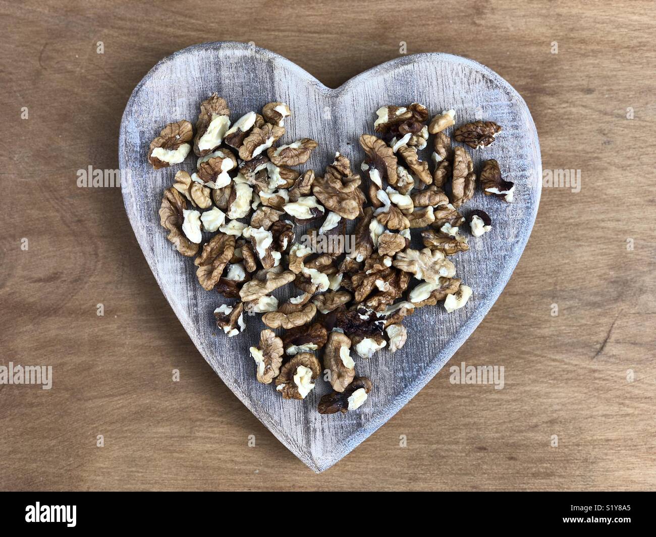 Love organic walnuts Stock Photo