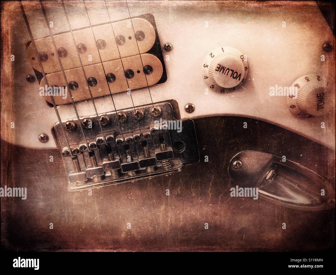 Old electric guitar - Smartphone Captured Stock Image