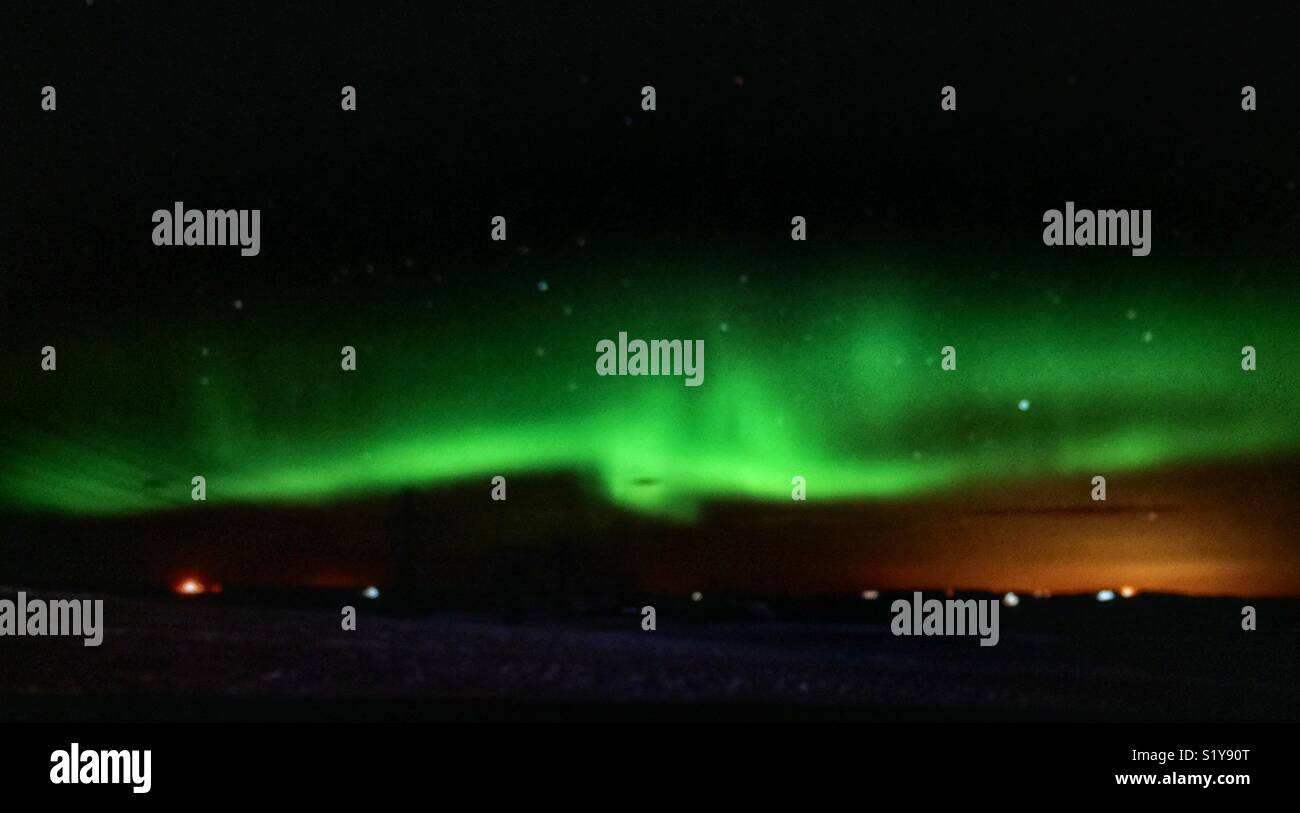 Northern lights,  aurora borealis, Canada - Smartphone Captured Stock Image