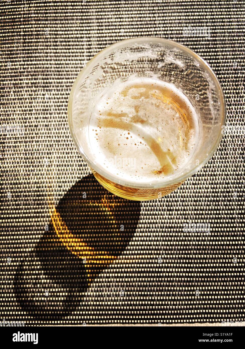 Shadow of a glass of beer - Smartphone Captured Stock Image