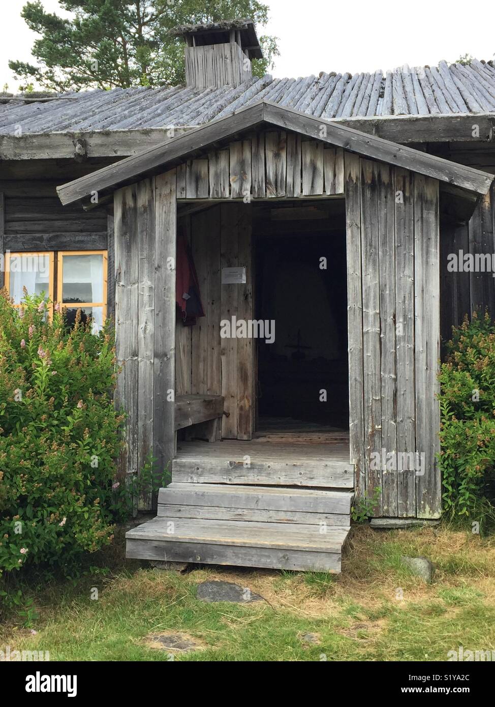Entrance to the main house in Ritamäki, Värmland, Sweden. - Smartphone Captured Stock Image