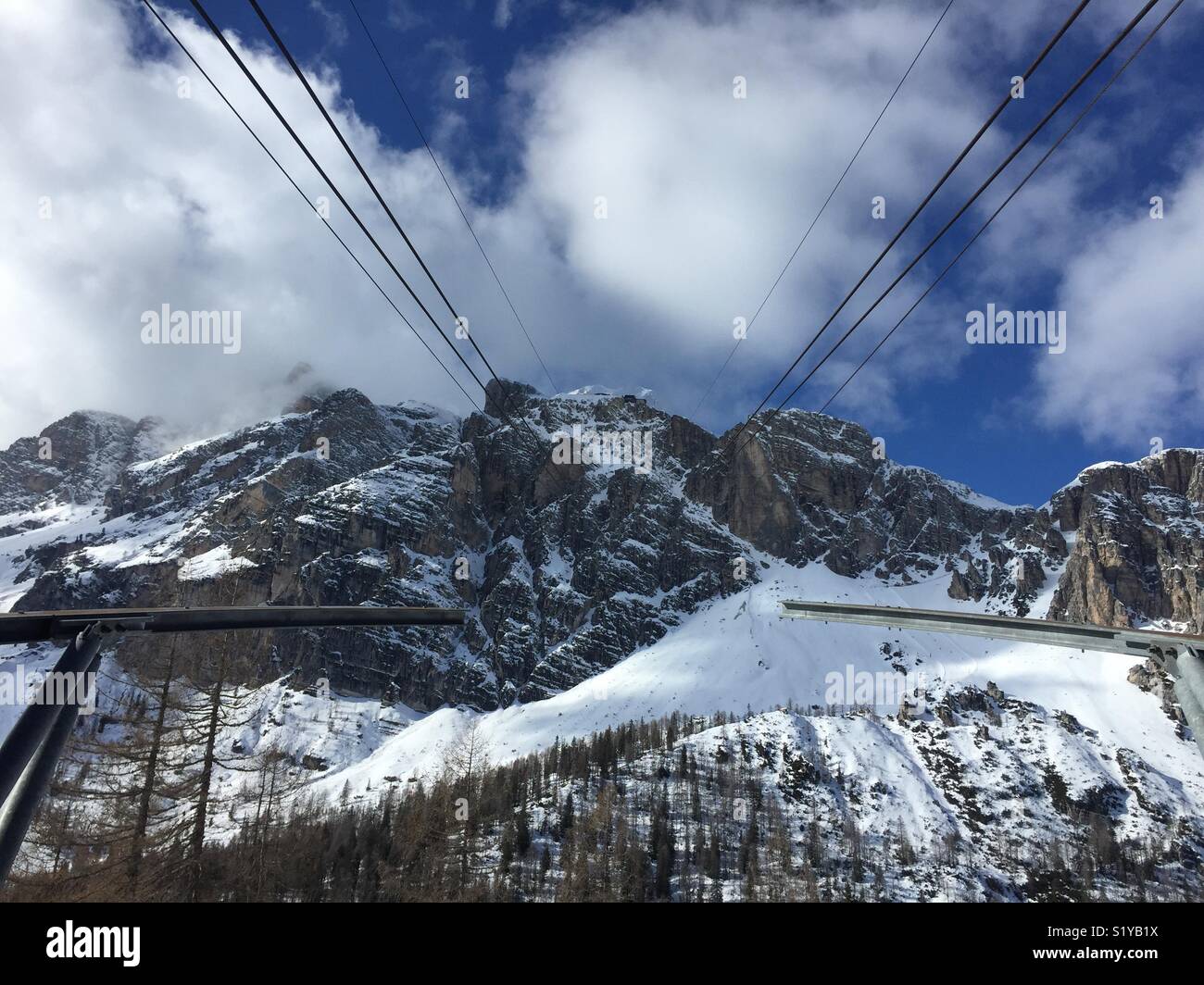 Tofana cable car, Cortina, Italy - Smartphone Captured Stock Image