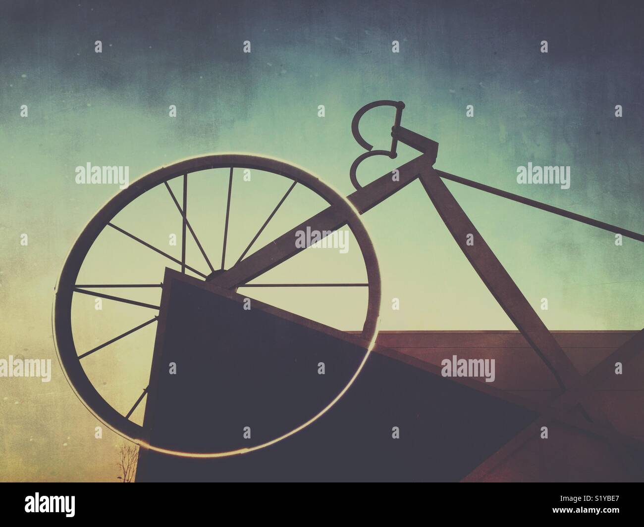 Giant bike sculpture - Treviso, Italy - Smartphone Captured Stock Image