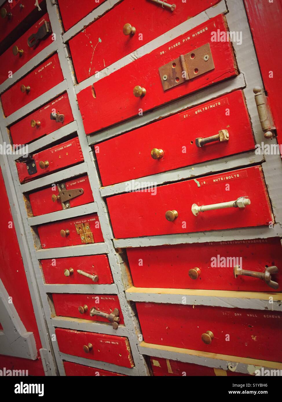 Workbench drawers - Smartphone Captured Stock Image