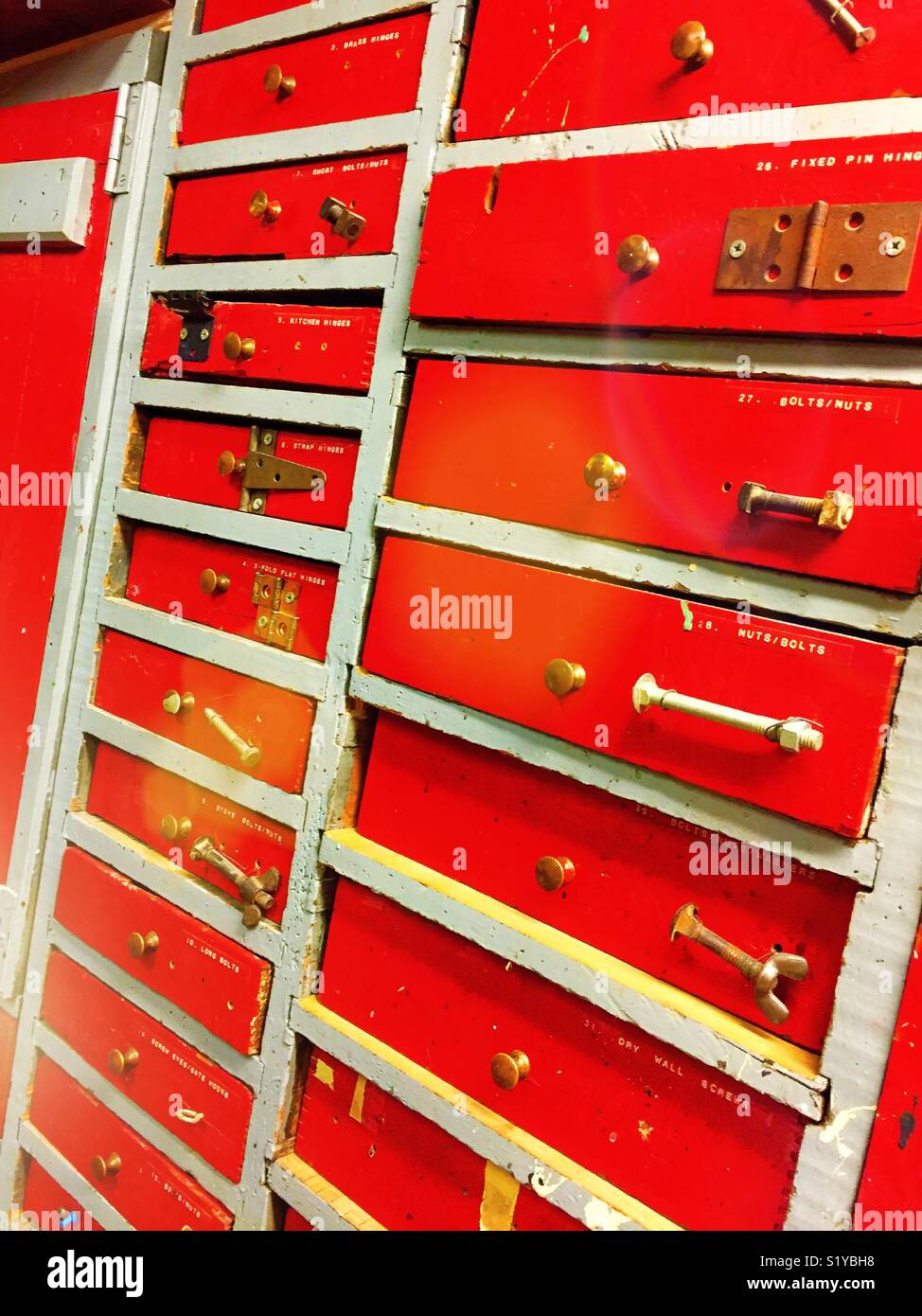 Workbench drawers - Smartphone Captured Stock Image